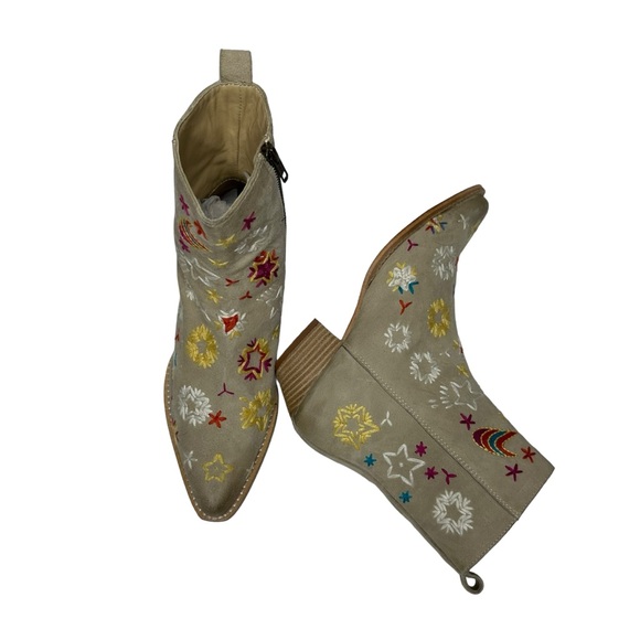 FINAL LAST CHANCE NEW Free People Bowers Embroidered Western Booties 37.5 - Picture 11 of 14